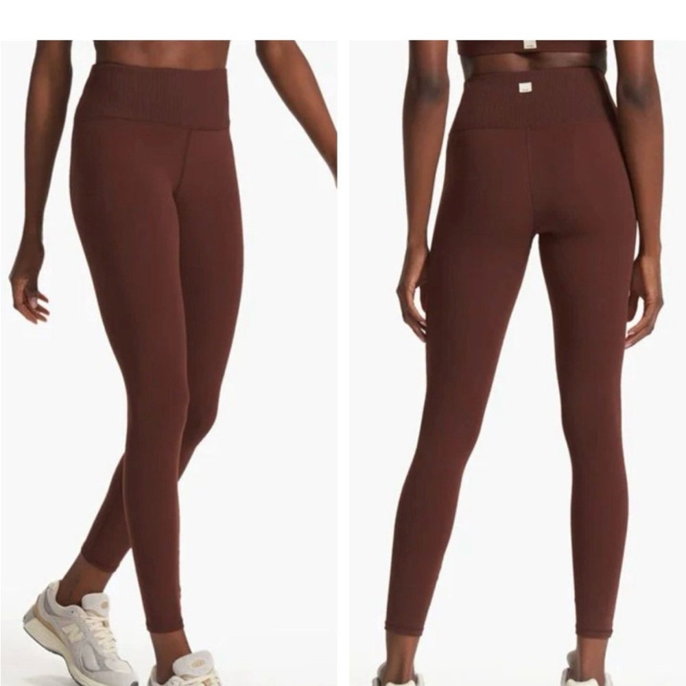 Vuori rib studio legging mulberry brown 7/8 length tights women's size XS